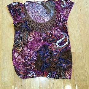 Belle du Jour paisley top flutter sleeves